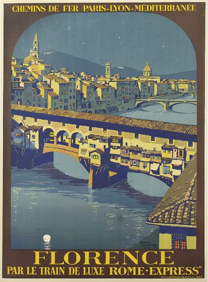 ROGER BRODERS (1883-1953). FLORENCE. 1921. 40x29 inches, 103x75 cm. Champenois, Paris.